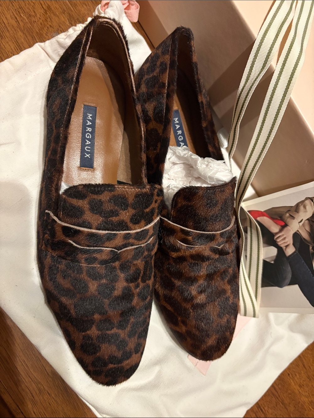 Margaux Brown Leopard 37 1/2 -Print Women's Loafers